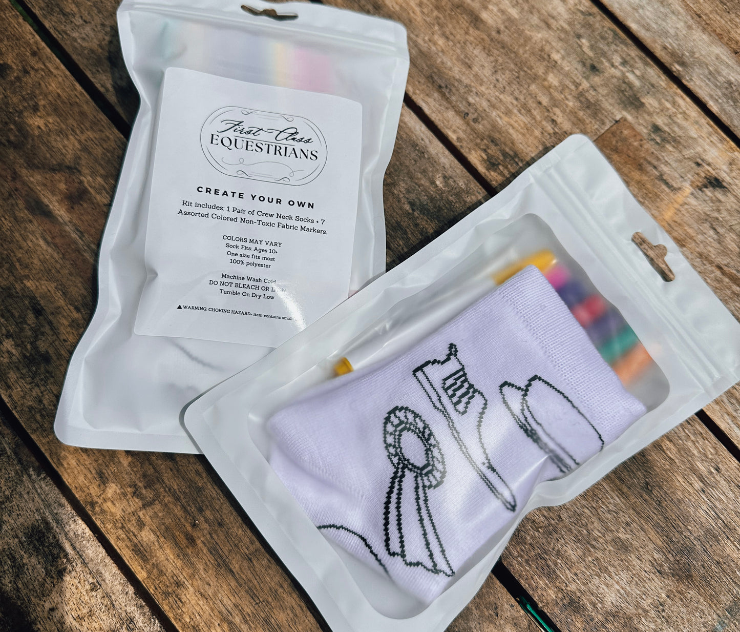 Equestrian Coloring Socks