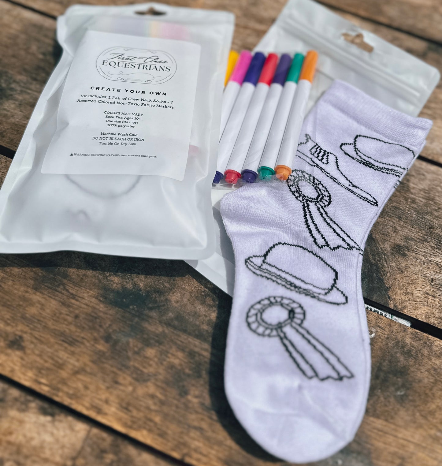 Equestrian Coloring Socks