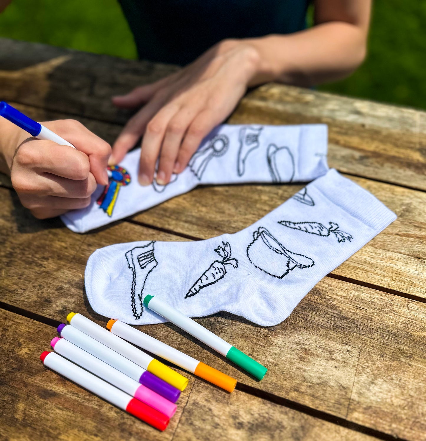 Equestrian Coloring Socks